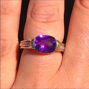 David Yurman Cable Ring w/ Amethyst & 18K Gold